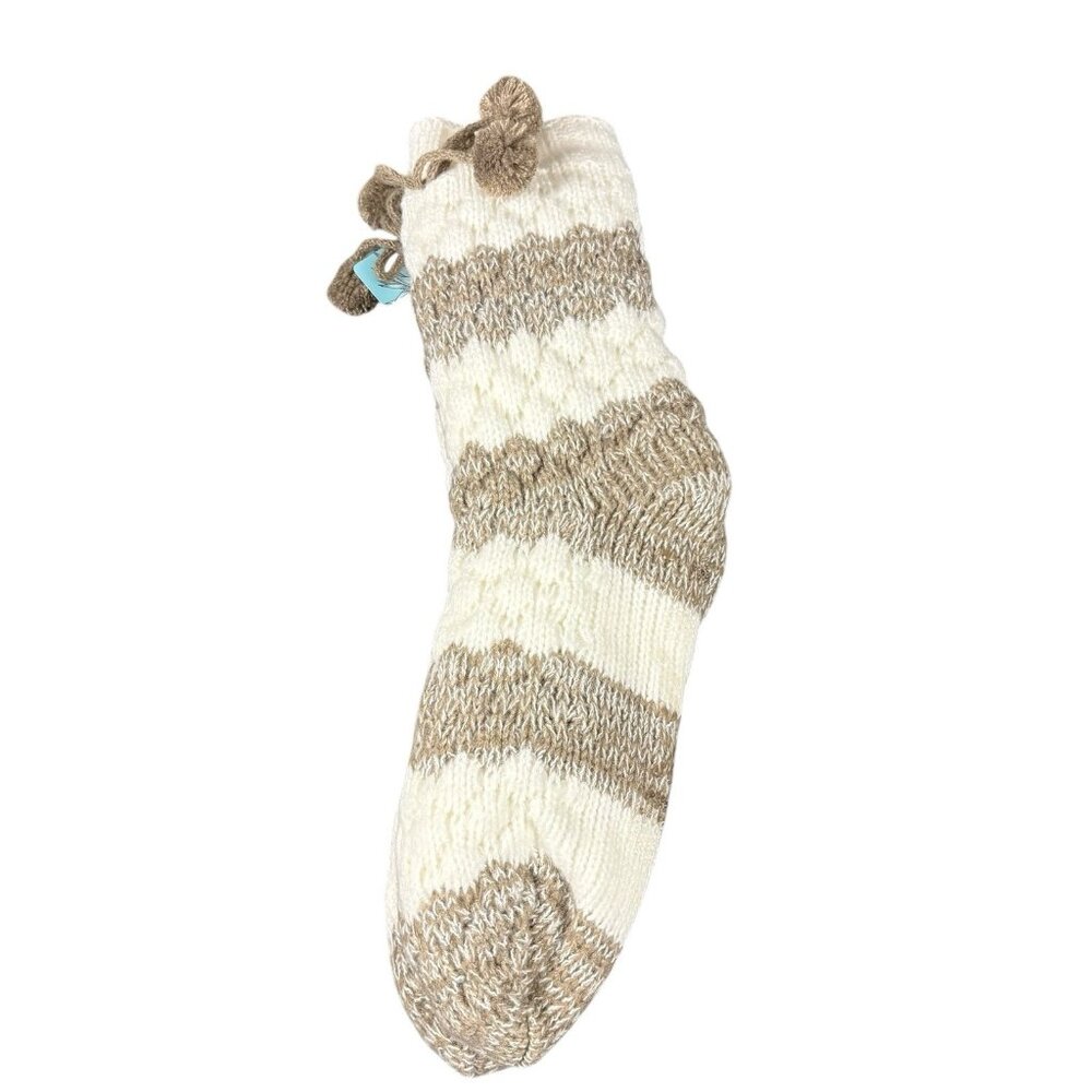 MUK LUKS Set of 2 Aloe Infused Textured Cabin Socks Faux Fur Lined NWT L/XL Mix - Picture 4 of 9